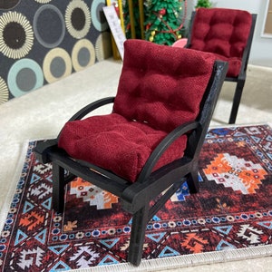 Dollhouse Chair, Armchair, seating, dollhouse decor, dollhouse furniture, 1:6 scale, miniature furniture, Dollhouse Furniture,  for roombox.