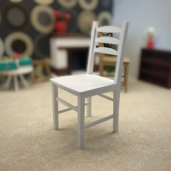 Wooden chair for 1/6 scale dolls. dollhouse miniature furniture.  1:6 dollhouse miniature chairs