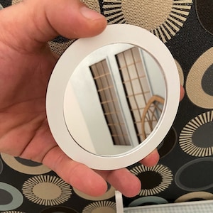 Puppenspiegel 1/6 oder 1:12 Scale - Moderne Mini Puppenhaus Möbel Miniatur Spiegel, runder Spiegel