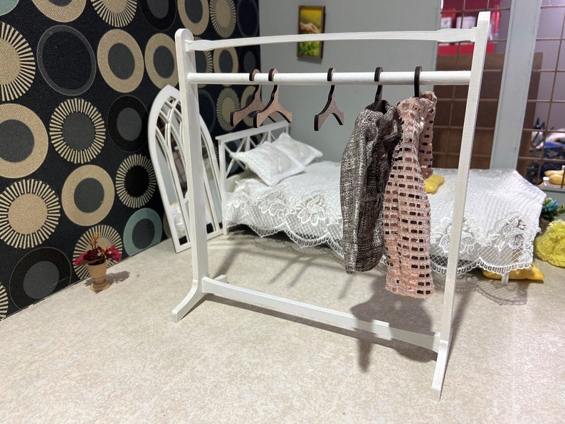 16 Doll Clothes Rack With Hangers. Barbie Scale Blythe Etsy