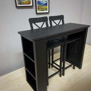 Bar stools and bar table - 1:6 scale doll furniture.