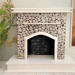 Fireplace for dolls 1/6 dollhouse furniture... FR, Blythe, BJD, doll furniture. Dollhouse Miniature Fireplace Stone