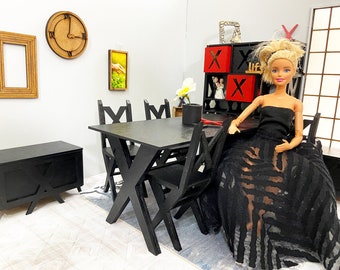 Conjunto de muebles para muñecas 1/6. Muebles de casa de muñecas para muñecas.