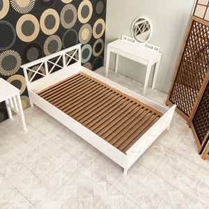 Bed for 12 inch doll 1:6 scale bed modern bed 1/6 size furniture. 1/6 size bed. Doll furniture image 4