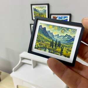 Dollhouse Painting Artwork | Miniature Pictures | Miniature Wall Decor | 1/6 scale or 1:12 scale doll