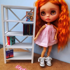Open boekenplank voor pop, miniatuurboekenkast voor poppenhuizen Schaal 1/6, boekenkast met open planken voor pop, planken voor pop, poppenhuis