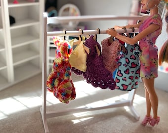 Clothes hanger for doll | Dollhouse Miniature Hangers and Clothes Rack | 1:6 Scale | 11-12 inch dolls | Dollhouse Decorating
