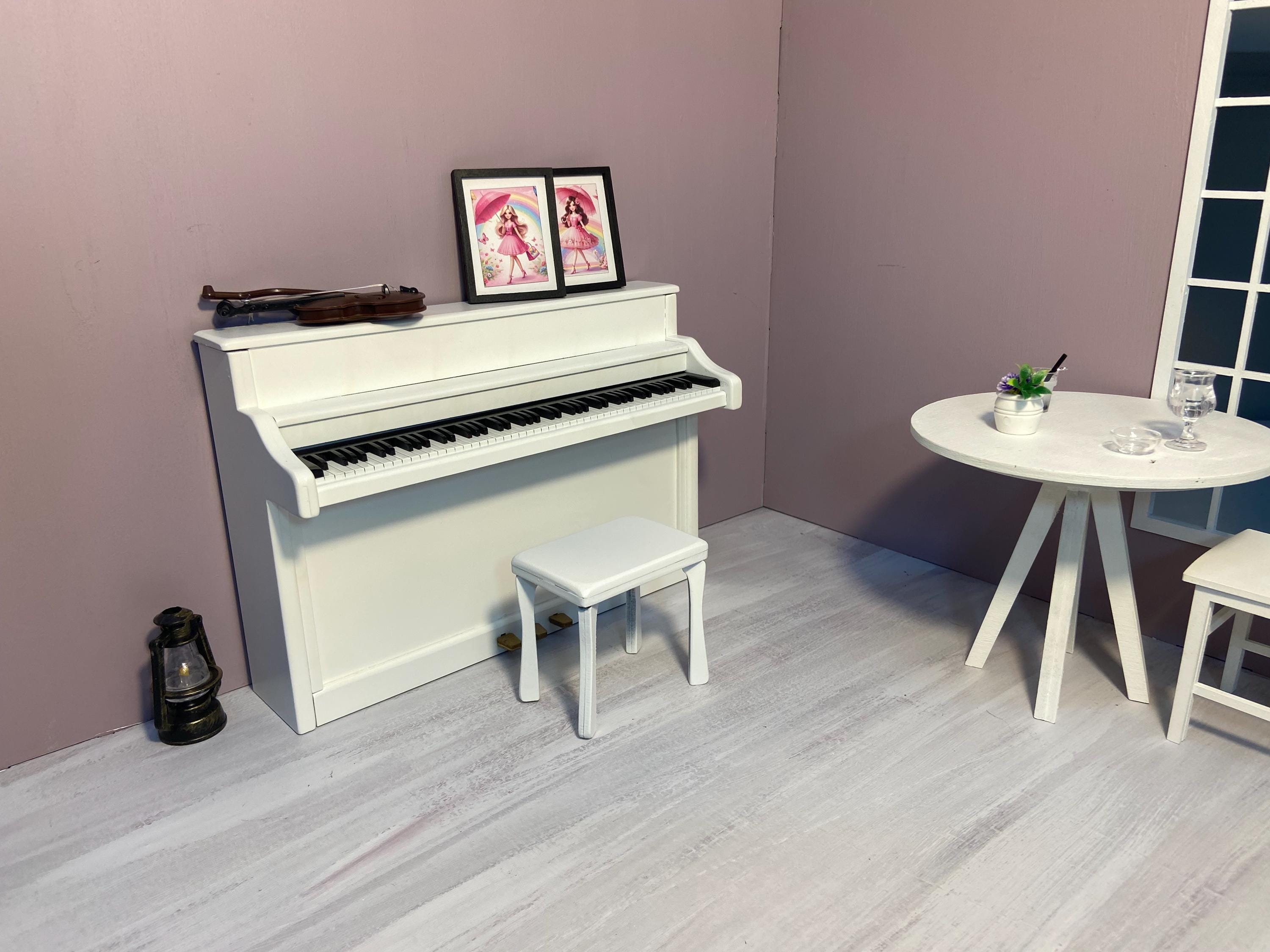 Piano for Dollhouse / 1:6 Scale Miniature Piano / Roombox