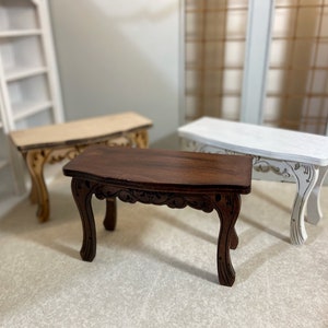 Doll table for dollhouses. Rococo style miniature table.  1:6 scale doll furniture