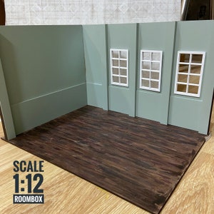 Dollhouse Miniature Roombox | Room Box | 1:12 Scale Miniature | Diorama | Room box Kit | Dollhouose Kit | Corner Roombox Kit