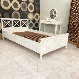 Bed for 12 inch doll 1:6 scale bed modern bed 1/6 size furniture. 1/6 size bed. Doll furniture image 3