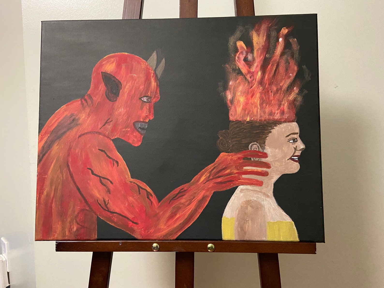 My Hidden Demon 16 by 20 Acrylic Painting Surrealistic Etsy