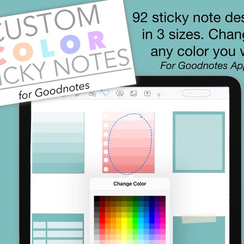 Color Changing Goodnotes Sticky Notes Elements Widgets for Etsy