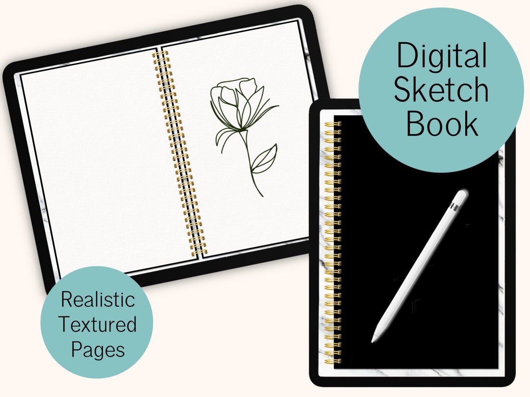 Digital Sketch Book Realistic Textured Pages for Ipad Etsy