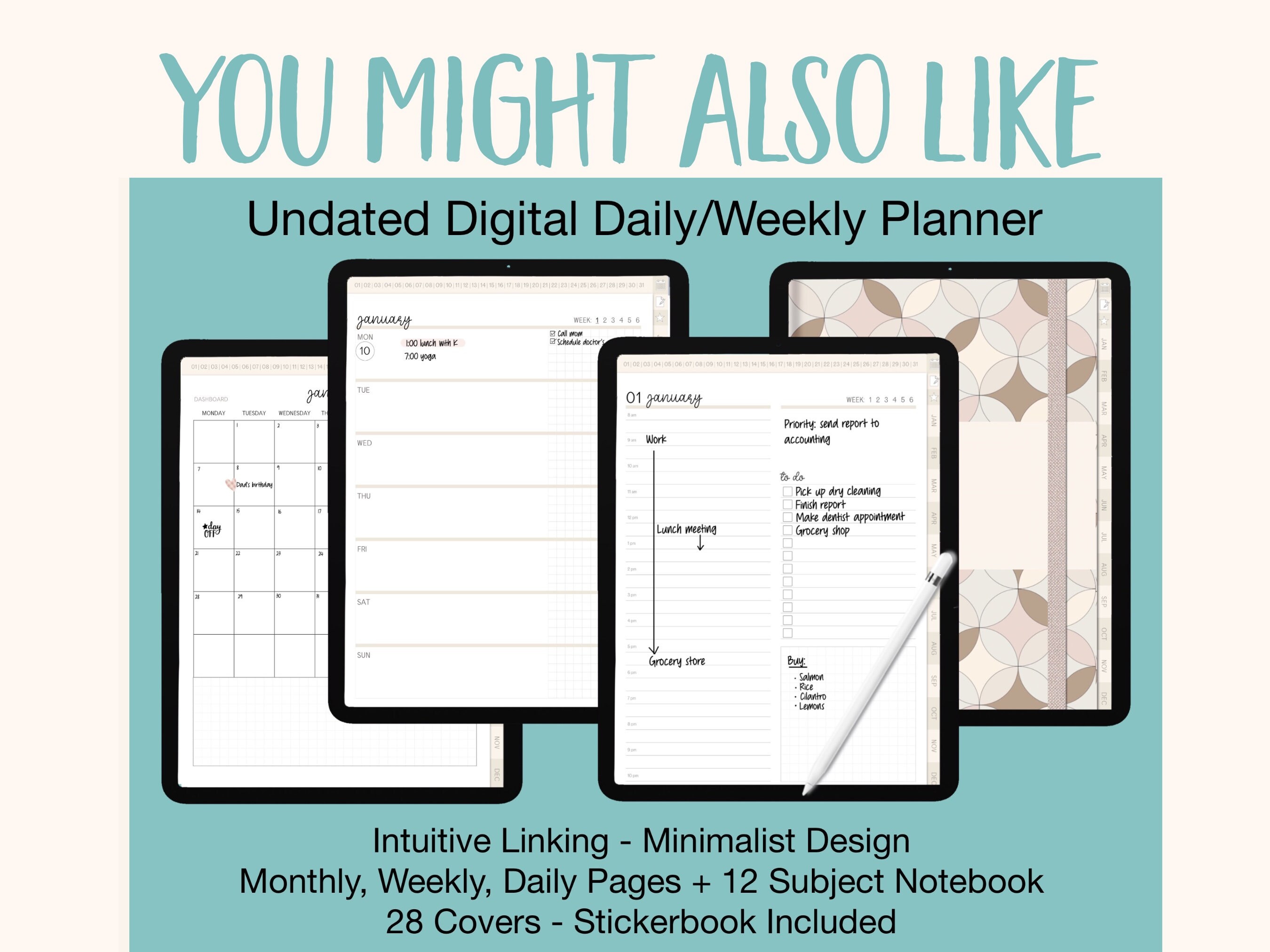 Goodnotes Covers Spring Flowers Theme Digital Notebook | Etsy