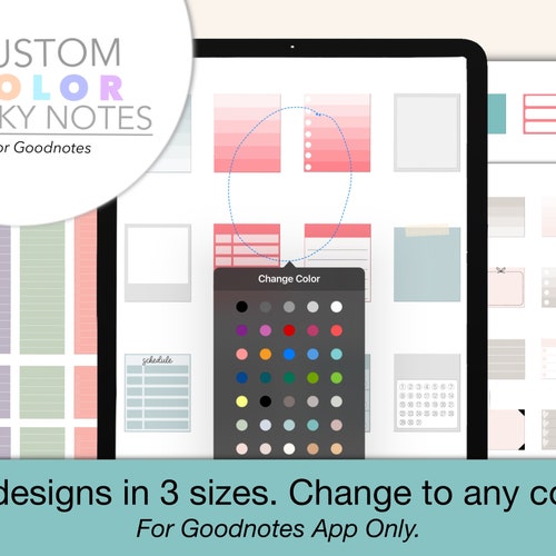 Color Change Digital Sticky Notes Goodnotes Digital Stickers Etsy