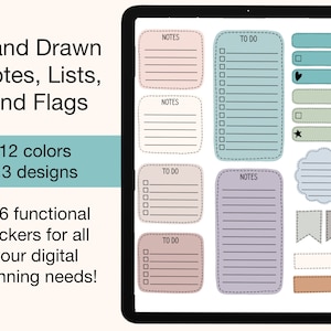 Widgets and Notes for Digital Planners and Journals - Hand Drawn | Pre-cropped Functional Stickers