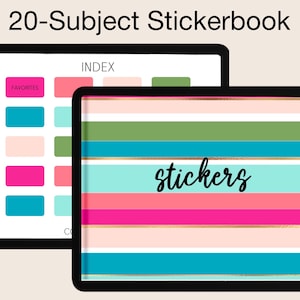 Digital Stickerbook - 20 Linked Sections | for Goodnotes, iPad, Notability, and More - Organize Your Sicker Collection