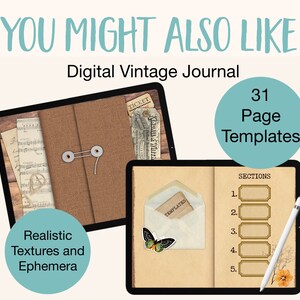 Digital Layered Notes Journal Decor - 31 Realistic Notes With Vintage ...