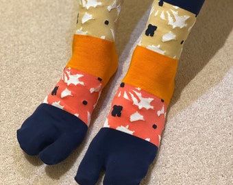 Tabi Socks| Japanese Style Socks | Unisex two Toe Socks | FlipFlop Socks