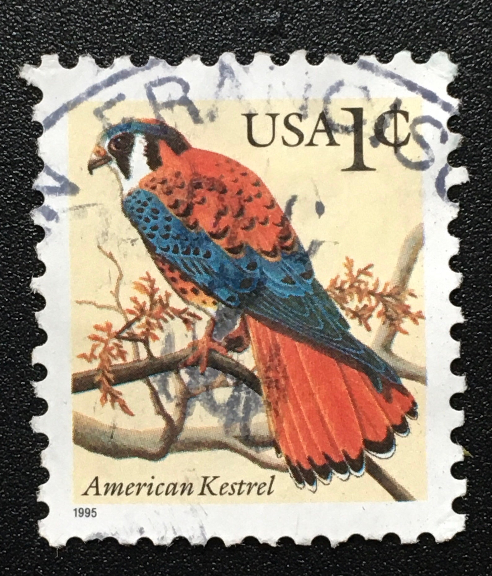 Six 6 Vintage American Kestrel 1 Cent Stamps Etsy