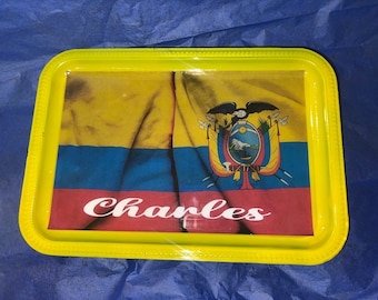 Country flag tray; rolling tray with lighter; Custom tray; nationality rolling tray; gift for him ; gift for her; ethnicity gift