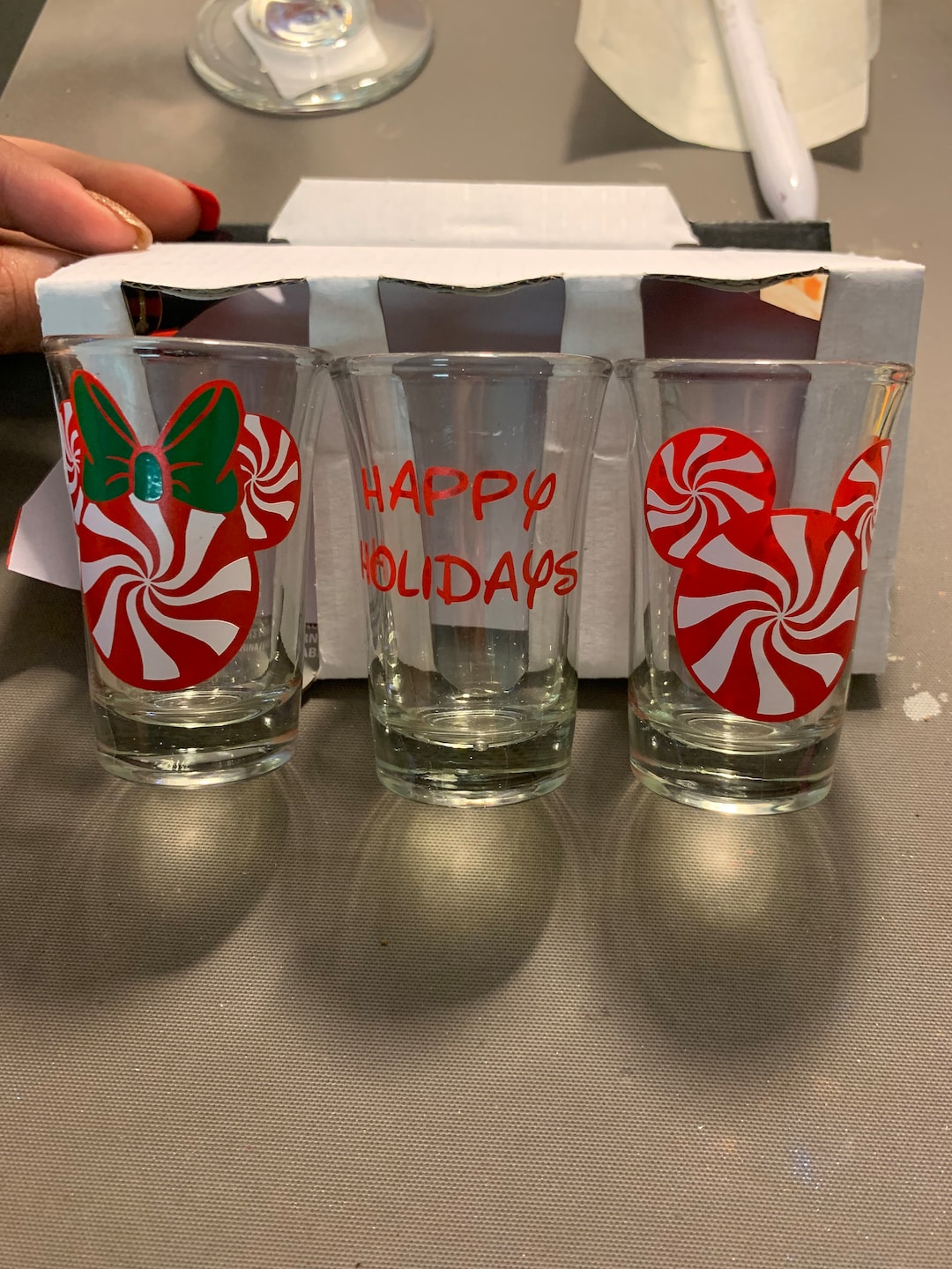 Candy Cane Shot Glass Set Gag Gift Holiday Party Gift Christmas Bar