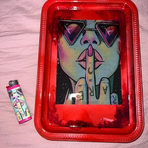 Rare woman rolling tray; rolling tray; gift for her ; rolling tray with lighter