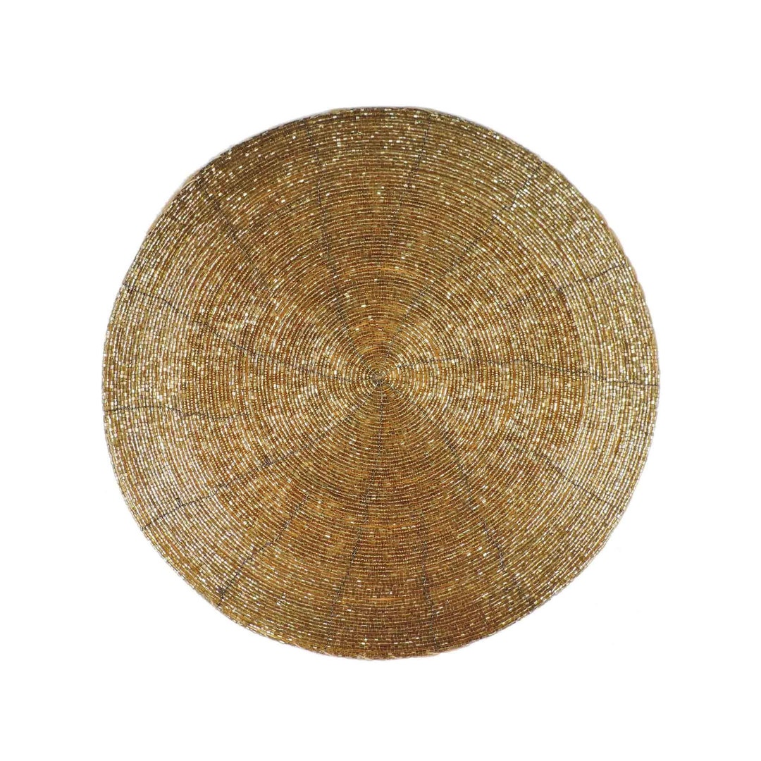 Glass Beaded Placemat Set of 4 Size 14 Round Color Etsy