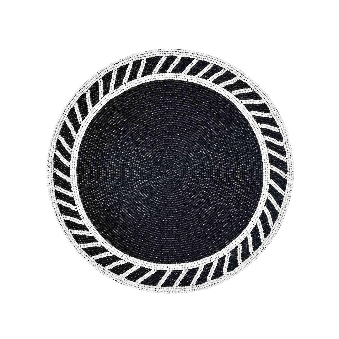 Bespoke Table Placemat Black & White Color Placemat Round Tableware