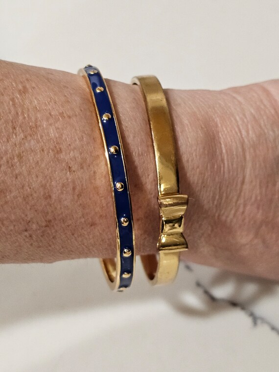 Kate Spade Bangle Bracelets *    Solid Gold Bow B… - image 8