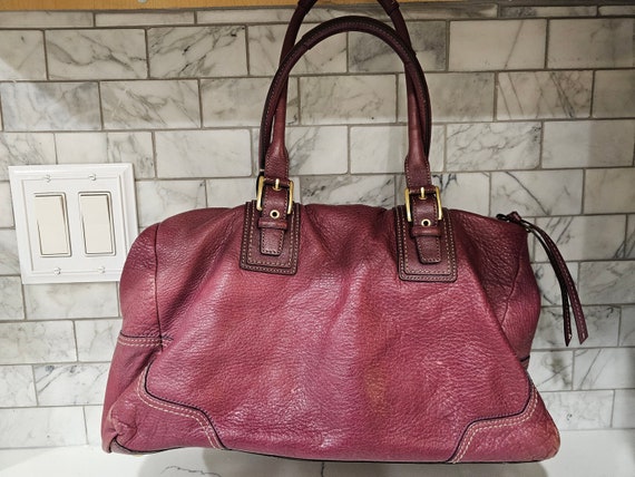 Coach Purple Leather Hamilton Satchel Shoulder Handbag Purse One Owner Etsy