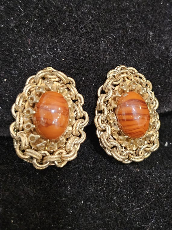 MIRIAM HASKELL Vintage Signed Chain & Agate Marbe… - image 3