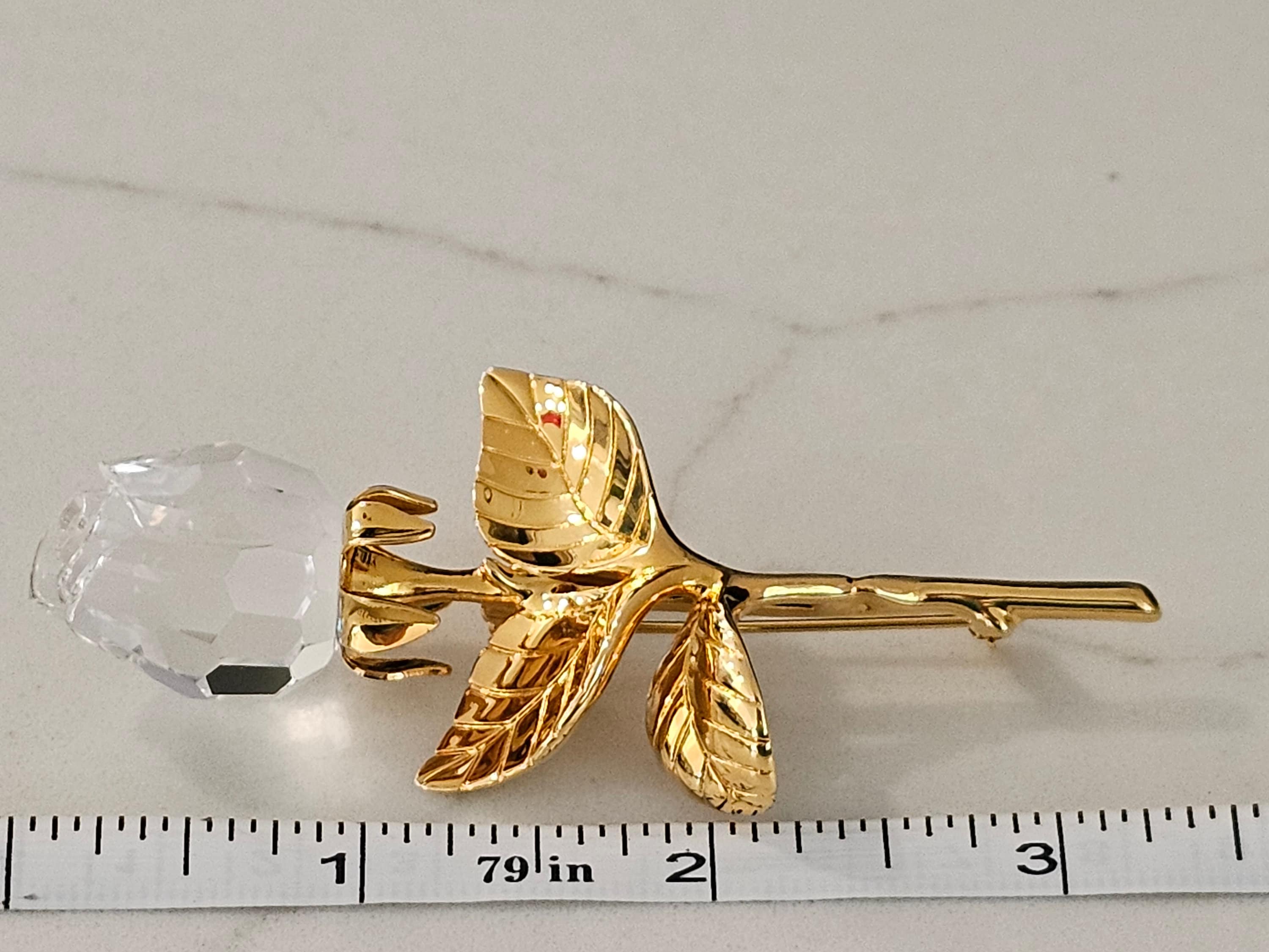 アクセサリー Swarovski crystal memories ROSE Vintage 1990's Swarovski Crystal Memories Gold Tone Large