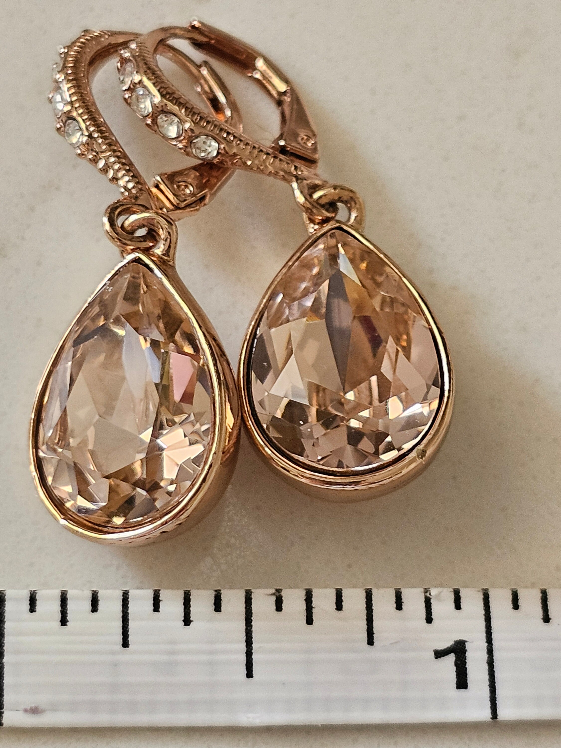 Givenchy Crystal Drop Rose Gold Tone Earrings Brand New W o Tags Etsy Canada