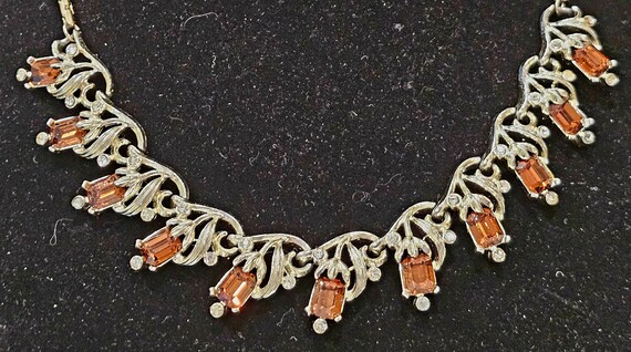 Kramer Vintage Signed Topaz Emerald Shaped Neckla… - image 6