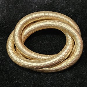 Miriam Haskell Vintage Hallmarked Weave Textured Gold  Coiled Layered Brooch Pin
