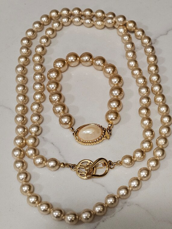 Kennth J Lane KJL Vintage Hallmarked  Faux Pearl … - image 5