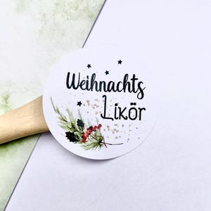 24 Aufkleber Weihnachtslikör Etiketten
