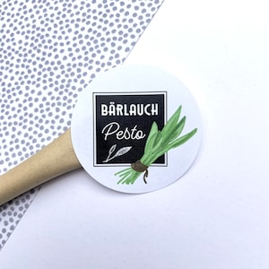 24 Aufkleber Bärlauchpesto Etiketten