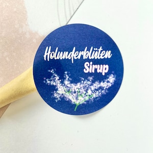 24 sticker elderflower syrup labels
