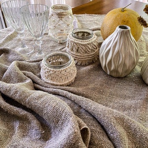 Candle holder. Wedding decoration. Boho wedding. Candle decoration. Macrame jars. Macrame wedding. Macrame party. Boho birthday party.