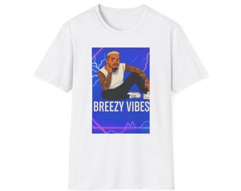 Camiseta unisex Breezy Vibes, camiseta informal de verano, camiseta gráfica para salidas relajadas, regalo para amigos, ropa cómoda para el día a día.