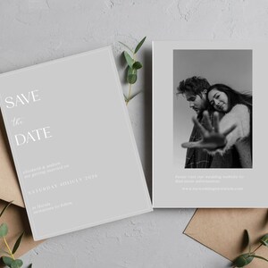 Modern Minimal Save the Date Template, Save The Date with Photo, Editable Wedding Save The Date Template, Save The Date Invitation