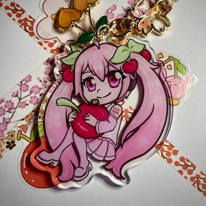 Sakura Hatsune Miku 3 en llavero acrílico