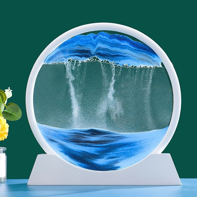 3D Moving Sand Art Sculpture Flowing Sand Picture Rounded Etsy