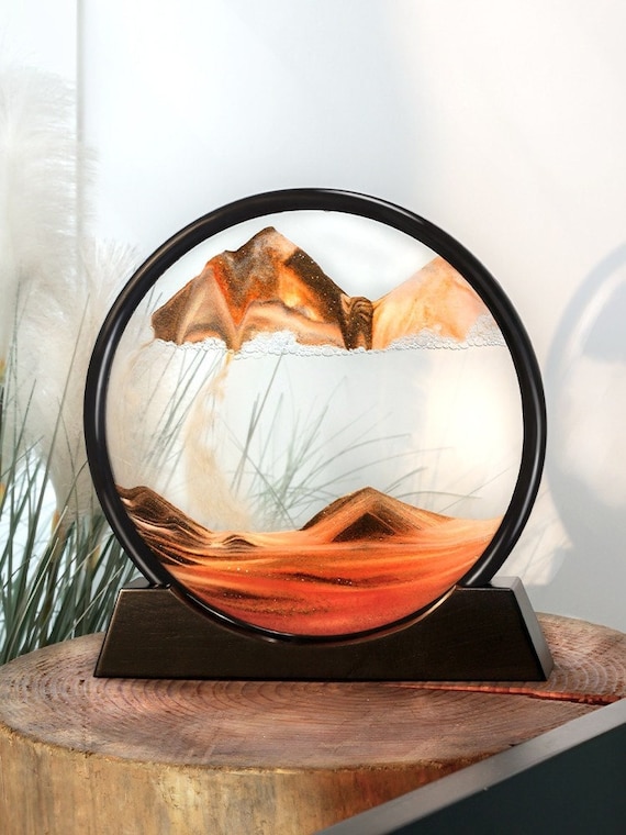 3D Moving Sand Art Sculpture Flowing Sand Picture Rounded Etsy