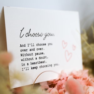 Romantic Valentines Day Card for HIM and HER, I choose you, Valentines Day Card for Husband, Fiance or Wife, Love Card