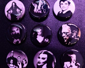 Old School Horror 1.25" Pinback Buttons
