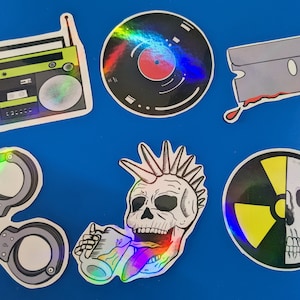 Punk Rock Holographic Stickers | Weather Proof Stickers